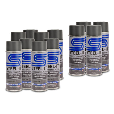12 PACK of CHARCOAL Steel-It Paint